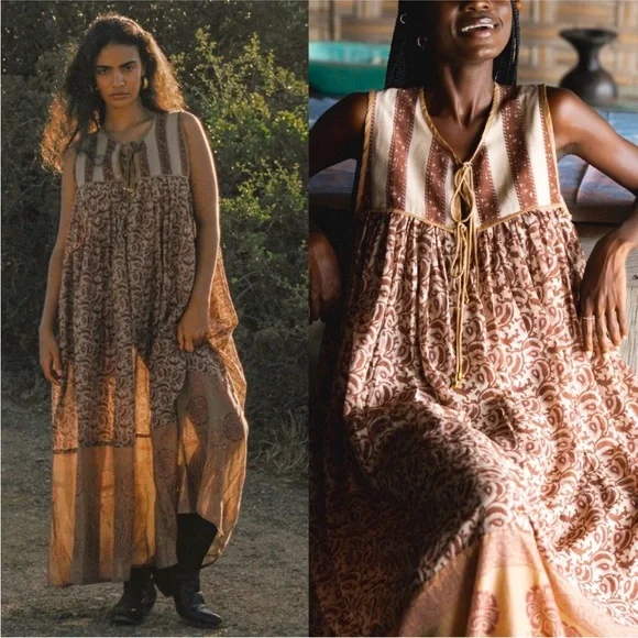 Daughters of India Maxi Dress - Brown and Purple - Picture 5 of 10